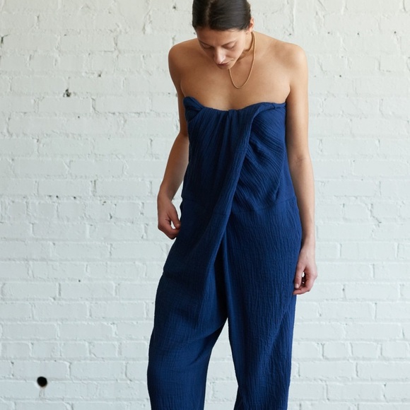 New! A Detacher Orinoco Cotton Gauze Jumpsuit in Indigo 💙 size 4 NWT! - Picture 4 of 15